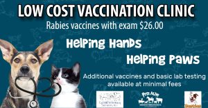 Low Cost Vaccination Clinic: Helping Hands Helping Paws @ Low Cost Vaccination Clinic: Helping Hands Helping Paws