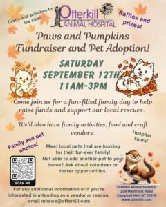 Paws and Pumpkins Fundraiser and Pet Adoption @ Otterkill Animal Hospital
